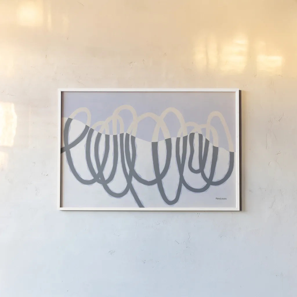 Loops III by Kathy Ferguson. shown as a paper print in a white frame. Available as a archival giclee rolled canvas, fine art paper, or poster print. SKU 72542i.