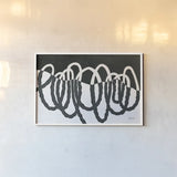 Loops III Dark by Kathy Ferguson. shown as a paper print in a white frame. Available as a archival giclee rolled canvas, fine art paper, or poster print. SKU 76385i.