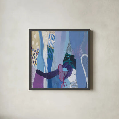 Periwinkle by Kathy Ferguson. Shown in a sleek black glass frame for a contemporary gallery look. Available as an archival giclee rolled canvas, fine art paper, or poster print. SKU 72101a.