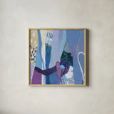 Periwinkle by Kathy Ferguson. Shown in a natural wood glass frame for a timeless modern aesthetic. Available as an archival giclee rolled canvas, fine art paper, or poster print. SKU 72101a.