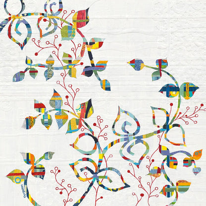 Rainbow Vines with Berries by Kathy Ferguson. SKU 17220a. Archival Giclee Fine art print for wall decor.