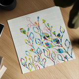 Rainbow Vines with Flowers by Kathy Ferguson. Shown as a detailed flat fine art print, highlighting archival giclee quality. Available as an archival giclee rolled canvas, fine art paper, or poster print. SKU 17221a.