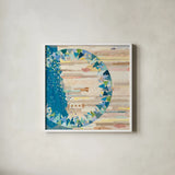 The Calm and The Storm by Kathy Ferguson. Shown in a crisp white glass frame for a clean and minimalist style. Available as an archival giclee rolled canvas, fine art paper, or poster print. SKU 24059a.