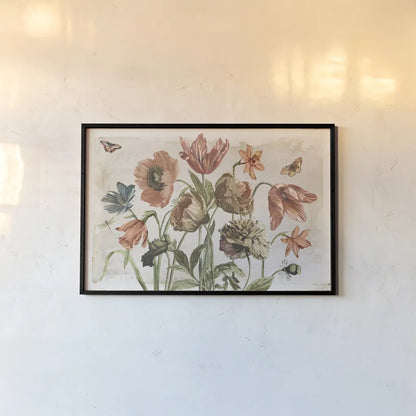 Antiquarian Blooms II by Katie Pertiet. shown as a paper print in a black flame. Available as a archival giclee rolled canvas, fine art paper, or poster print. SKU 62241i.
