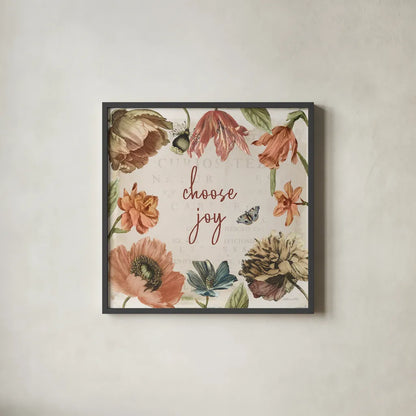 Antiquarian Blooms VIII by Katie Pertiet. Shown in a sleek black glass frame for a contemporary gallery look. Available as an archival giclee rolled canvas, fine art paper, or poster print. SKU 62247a.