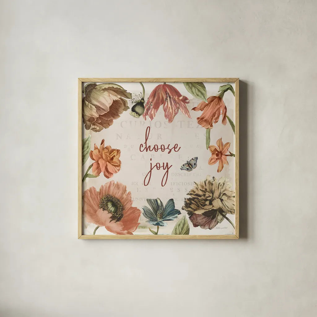 Antiquarian Blooms VIII by Katie Pertiet. Shown in a natural wood glass frame for a timeless modern aesthetic. Available as an archival giclee rolled canvas, fine art paper, or poster print. SKU 62247a.