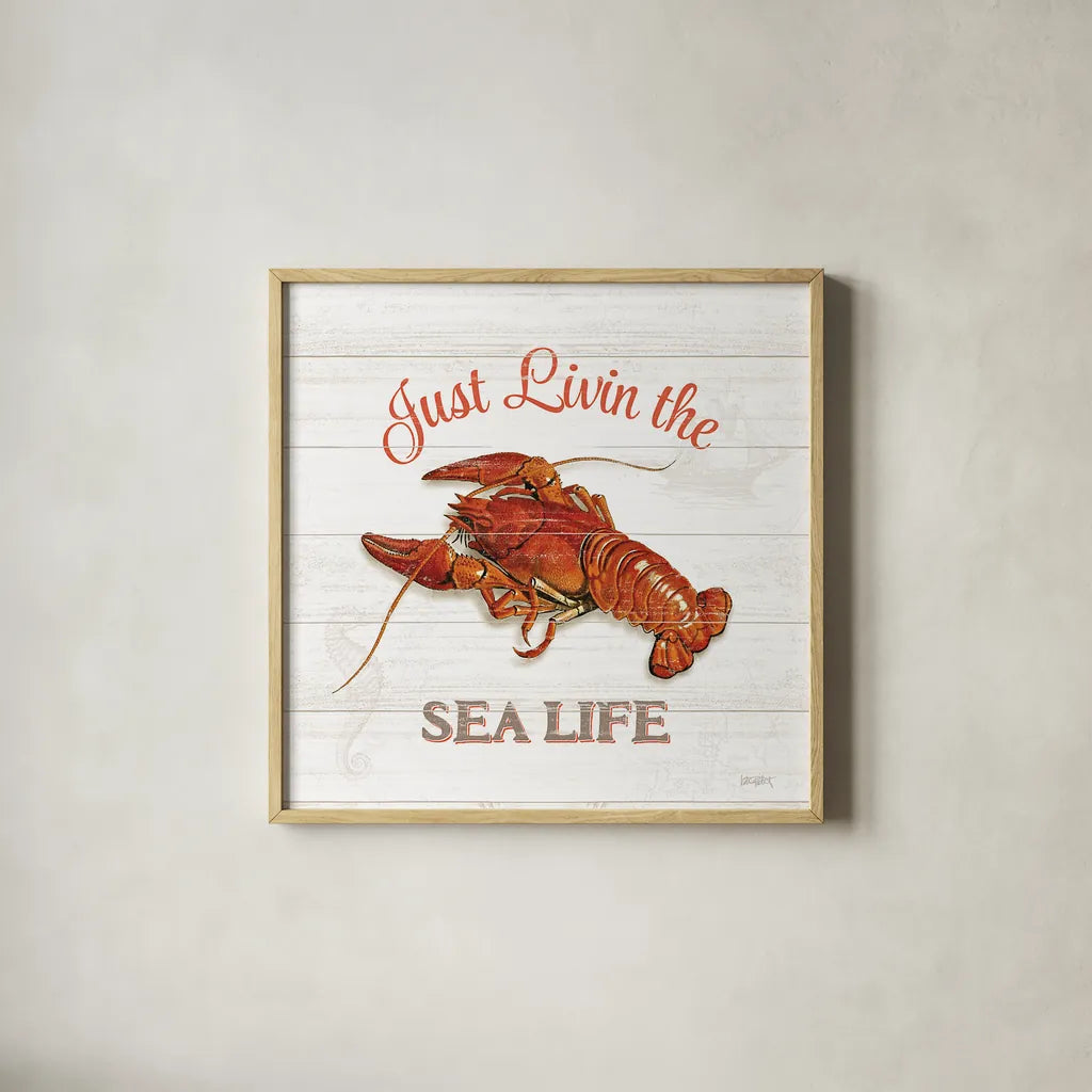 Bayside III by Katie Pertiet. Shown in a natural wood glass frame for a timeless modern aesthetic. Available as an archival giclee rolled canvas, fine art paper, or poster print. SKU 35042a.