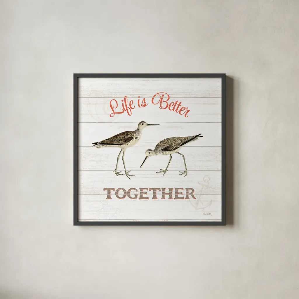 Bayside IV by Katie Pertiet. Shown in a sleek black glass frame for a contemporary gallery look. Available as an archival giclee rolled canvas, fine art paper, or poster print. SKU 35043a.