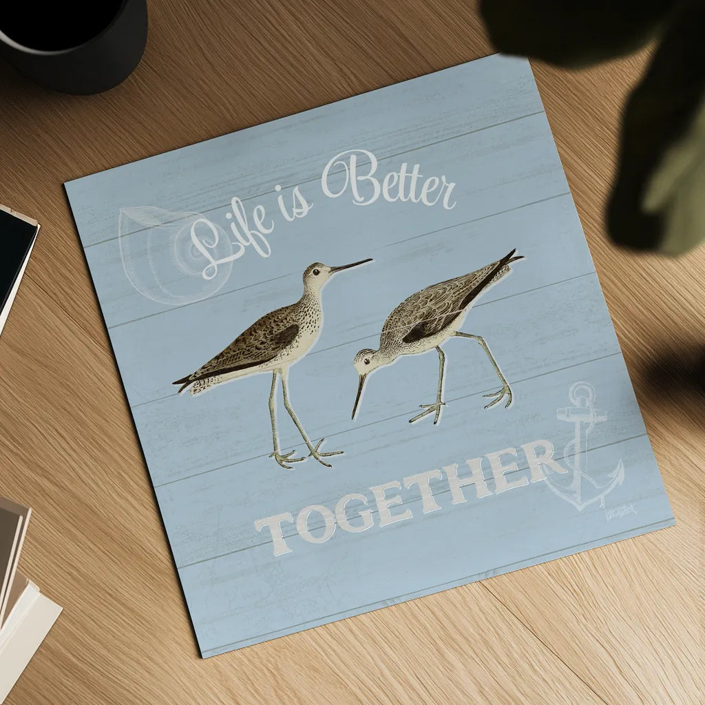 Bayside IV Blue by Katie Pertiet. Shown as a detailed flat fine art print, highlighting archival giclee quality. Available as an archival giclee rolled canvas, fine art paper, or poster print. SKU 63487a.