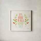 Be Kind II by Katie Pertiet. Shown in a crisp white glass frame for a clean and minimalist style. Available as an archival giclee rolled canvas, fine art paper, or poster print. SKU 28806a.