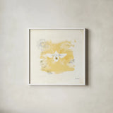 Bee and Bee VII by Katie Pertiet. Shown in a crisp white glass frame for a clean and minimalist style. Available as an archival giclee rolled canvas, fine art paper, or poster print. SKU 27329a.