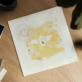 Bee and Bee VII Honeycomb by Katie Pertiet. Shown as a detailed flat fine art print, highlighting archival giclee quality. Available as an archival giclee rolled canvas, fine art paper, or poster print. SKU 71481a.