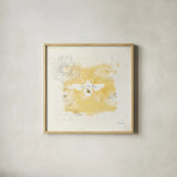Bee and Bee VII Honeycomb by Katie Pertiet. Shown in a natural wood glass frame for a timeless modern aesthetic. Available as an archival giclee rolled canvas, fine art paper, or poster print. SKU 71481a.