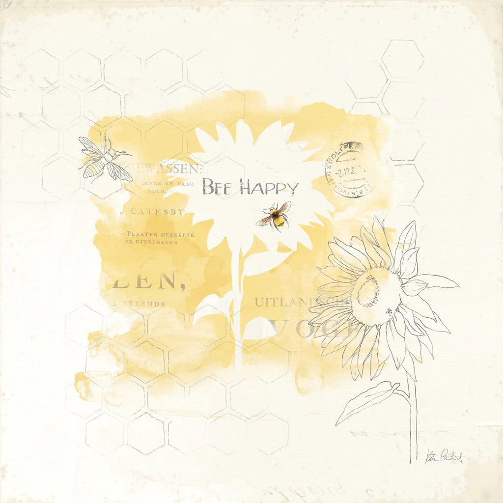 Bee and Bee VIII Honeycomb by Katie Pertiet. SKU 71482a. Archival Giclee Fine art print for wall decor.