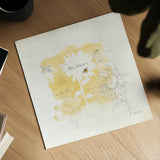 Bee and Bee VIII Honeycomb by Katie Pertiet. Shown as a detailed flat fine art print, highlighting archival giclee quality. Available as an archival giclee rolled canvas, fine art paper, or poster print. SKU 71482a.