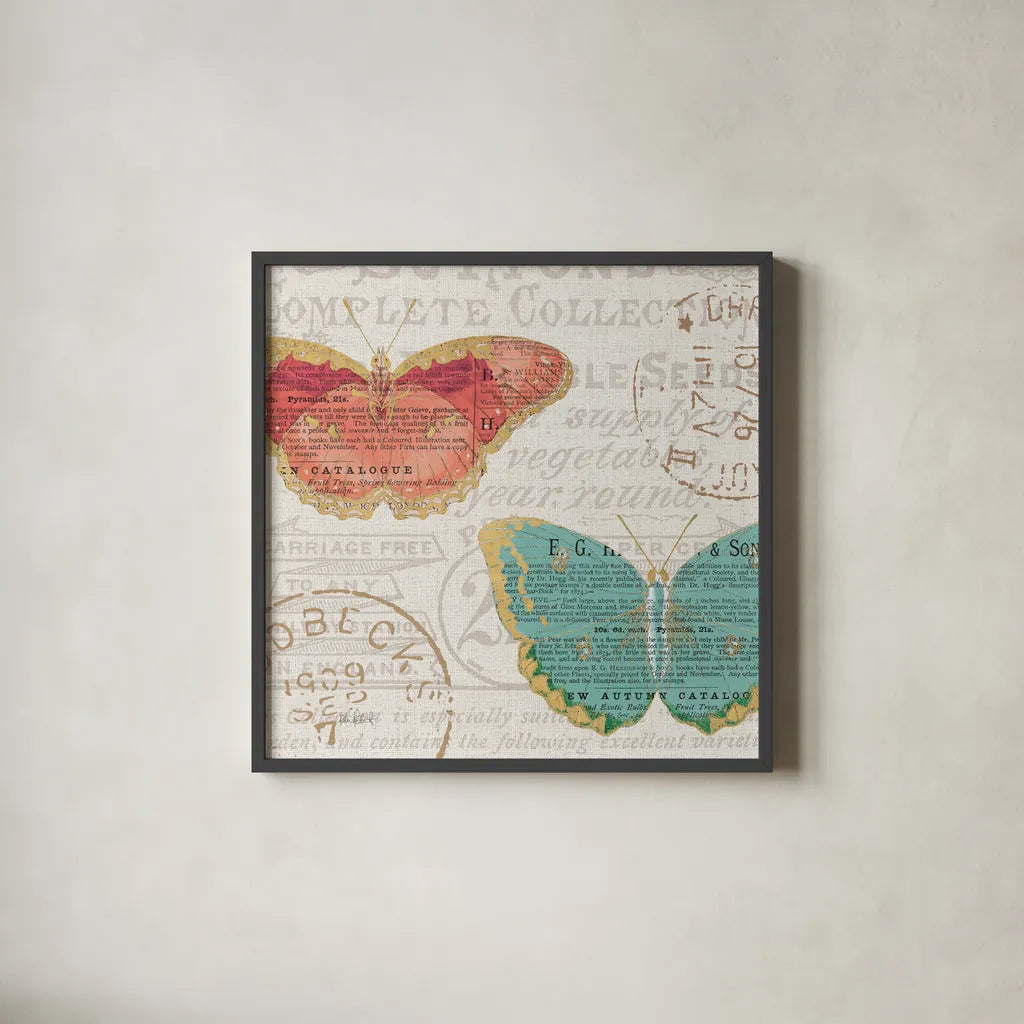 Bookshelf Botanical VII by Katie Pertiet. Shown in a sleek black glass frame for a contemporary gallery look. Available as an archival giclee rolled canvas, fine art paper, or poster print. SKU 29058a.