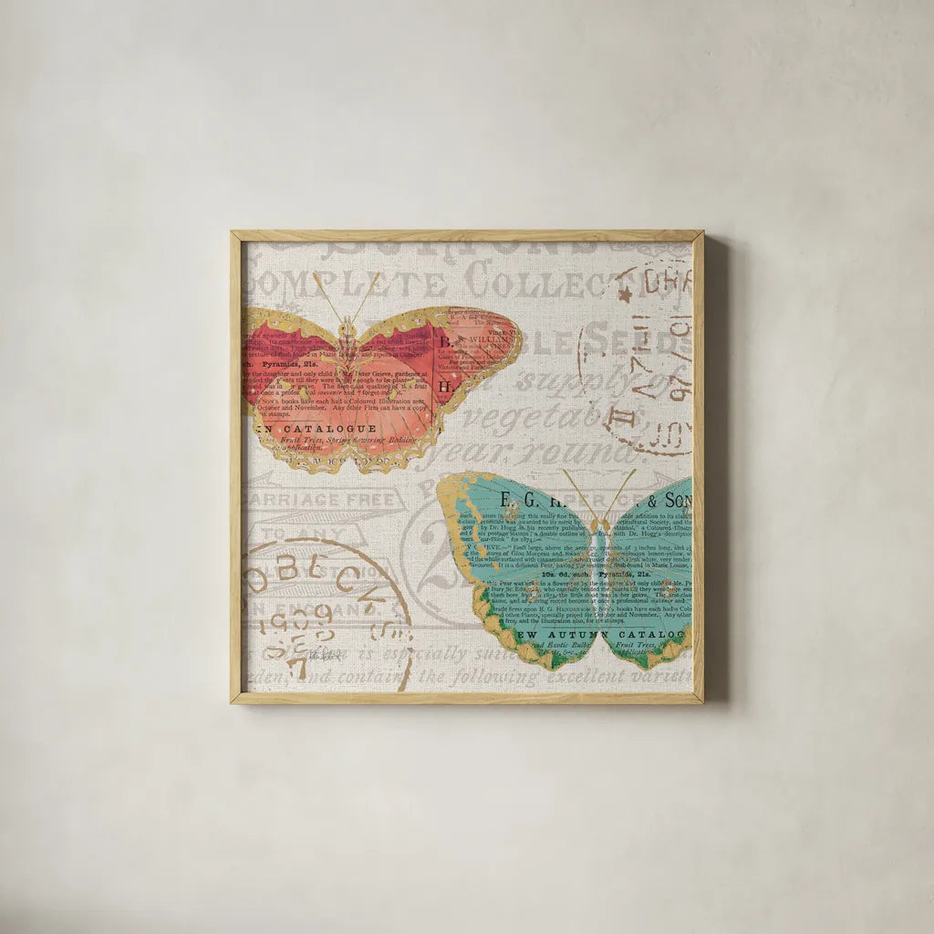 Bookshelf Botanical VII by Katie Pertiet. Shown in a natural wood glass frame for a timeless modern aesthetic. Available as an archival giclee rolled canvas, fine art paper, or poster print. SKU 29058a.