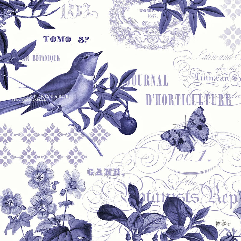 Botanical Blue II by Katie Pertiet. SKU 42173a. Archival Giclee Fine art print for wall decor.