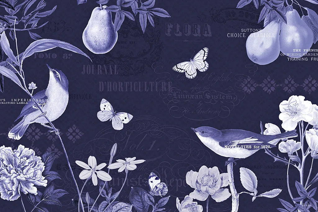 Botanical Blue IV by Katie Pertiet. SKU 42175i. Archival Giclee Fine art print for wall decor.