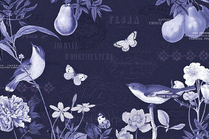 Botanical Blue IV by Katie Pertiet. SKU 42175i. Archival Giclee Fine art print for wall decor.