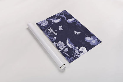 Botanical Blue IV by Katie Pertiet. shown as a rolled paper print. Available as archival giclee rolled canvas, fine art paper, or poster print. SKU 42175i.