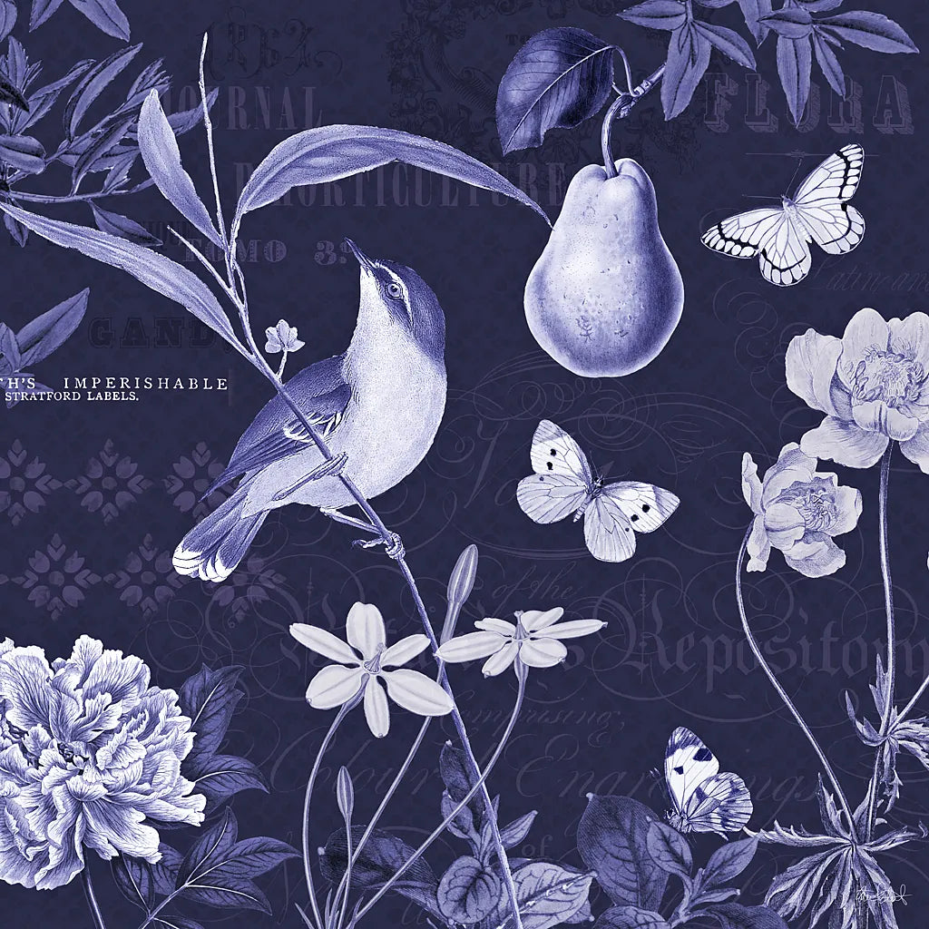 Botanical Blue V by Katie Pertiet. SKU 42176a. Archival Giclee Fine art print for wall decor.