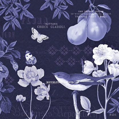 Botanical Blue VI by Katie Pertiet. SKU 42177a. Archival Giclee Fine art print for wall decor.