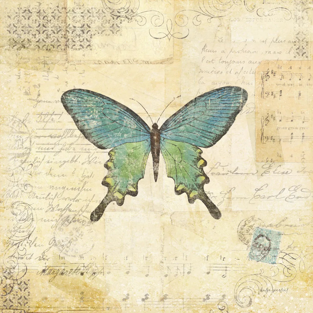 Butterfly Collage II by Katie Pertiet. SKU 5981a. Archival Giclee Fine art print for wall decor.