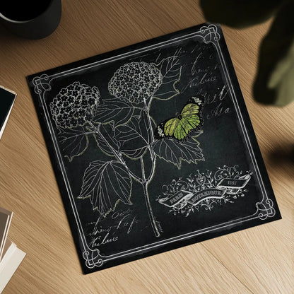 Chalkboard Botanical I by Katie Pertiet. Shown as a detailed flat fine art print, highlighting archival giclee quality. Available as an archival giclee rolled canvas, fine art paper, or poster print. SKU 14310a.