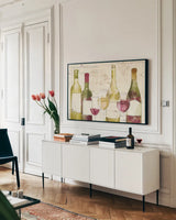 Chateau Winery I no words by Katie Pertiet. shown as a framed stretched canvas in a living room above a console. Available as a archival giclee rolled canvas, fine art paper, or poster print. SKU 34396i.