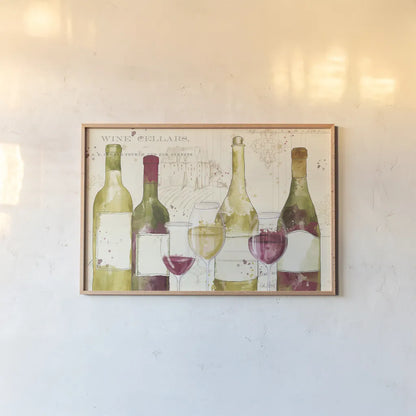 Chateau Winery I no words by Katie Pertiet. shown as a paper print in a natural frame. Available as a archival giclee rolled canvas, fine art paper, or poster print. SKU 34396i.