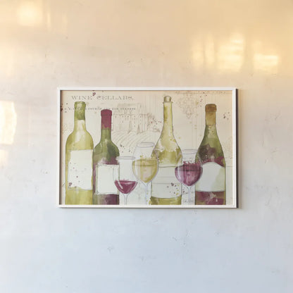 Chateau Winery I no words by Katie Pertiet. shown as a paper print in a white frame. Available as a archival giclee rolled canvas, fine art paper, or poster print. SKU 34396i.