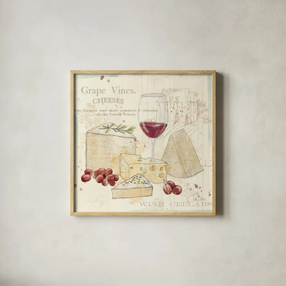 Chateau Winery VI by Katie Pertiet. Shown in a natural wood glass frame for a timeless modern aesthetic. Available as an archival giclee rolled canvas, fine art paper, or poster print. SKU 45383a.