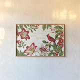 Christmas Garden I by Katie Pertiet. shown as a paper print in a natural frame. Available as a archival giclee rolled canvas, fine art paper, or poster print. SKU 42573i.