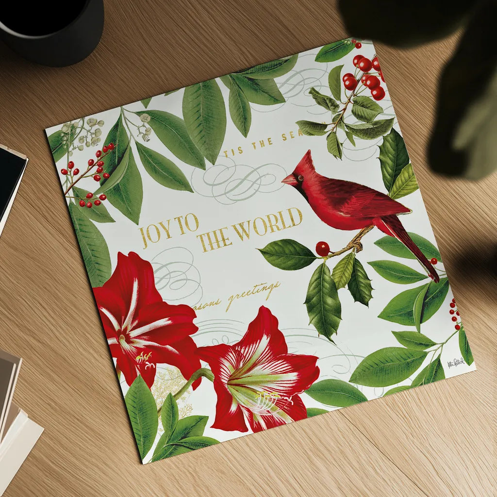 Christmas Garden III by Katie Pertiet. Shown as a detailed flat fine art print, highlighting archival giclee quality. Available as an archival giclee rolled canvas, fine art paper, or poster print. SKU 42575a.