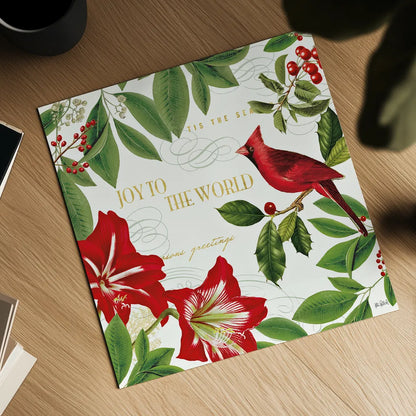 Christmas Garden III by Katie Pertiet. Shown as a detailed flat fine art print, highlighting archival giclee quality. Available as an archival giclee rolled canvas, fine art paper, or poster print. SKU 42575a.