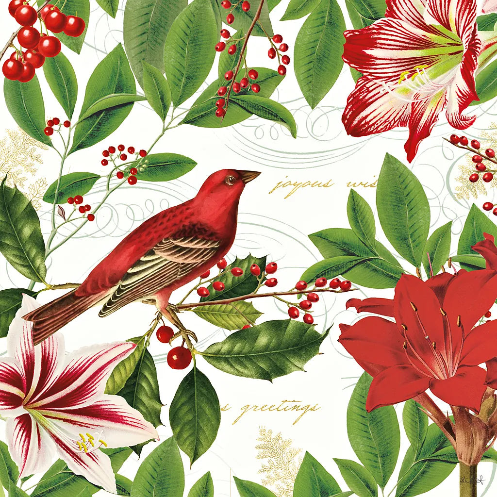 Christmas Garden IV by Katie Pertiet. SKU 42576a. Archival Giclee Fine art print for wall decor.