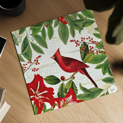 Christmas Garden V by Katie Pertiet. Shown as a detailed flat fine art print, highlighting archival giclee quality. Available as an archival giclee rolled canvas, fine art paper, or poster print. SKU 42577a.