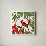 Christmas Garden V by Katie Pertiet. Shown in a crisp white glass frame for a clean and minimalist style. Available as an archival giclee rolled canvas, fine art paper, or poster print. SKU 42577a.