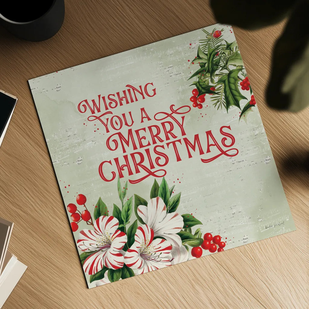 Christmas Lodge I by Katie Pertiet. Shown as a detailed flat fine art print, highlighting archival giclee quality. Available as an archival giclee rolled canvas, fine art paper, or poster print. SKU 88870a.