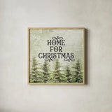 Christmas Lodge III by Katie Pertiet. Shown in a natural wood glass frame for a timeless modern aesthetic. Available as an archival giclee rolled canvas, fine art paper, or poster print. SKU 88872a.