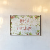Christmas Sentiments I by Katie Pertiet. shown as a paper print in a white frame. Available as a archival giclee rolled canvas, fine art paper, or poster print. SKU 31894i.