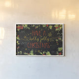 Christmas Sentiments I Black by Katie Pertiet. shown as a paper print in a white frame. Available as a archival giclee rolled canvas, fine art paper, or poster print. SKU 32393i.
