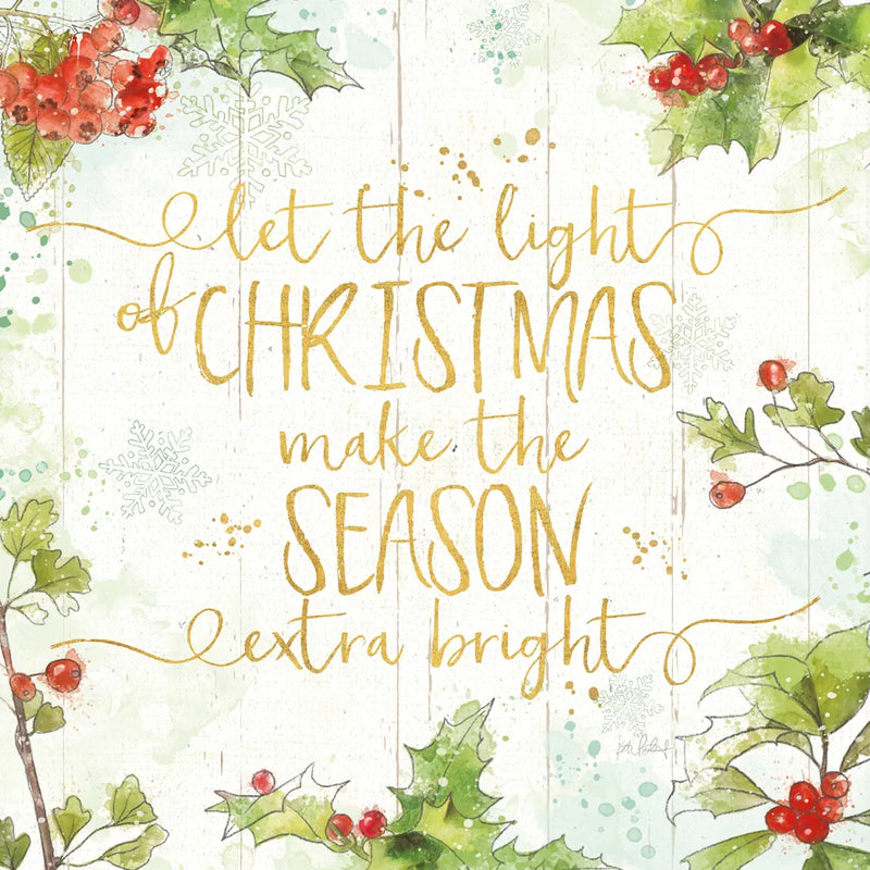 Christmas Sentiments II Gold on Wood by Katie Pertiet. SKU 35648a. Archival Giclee Fine art print for wall decor.