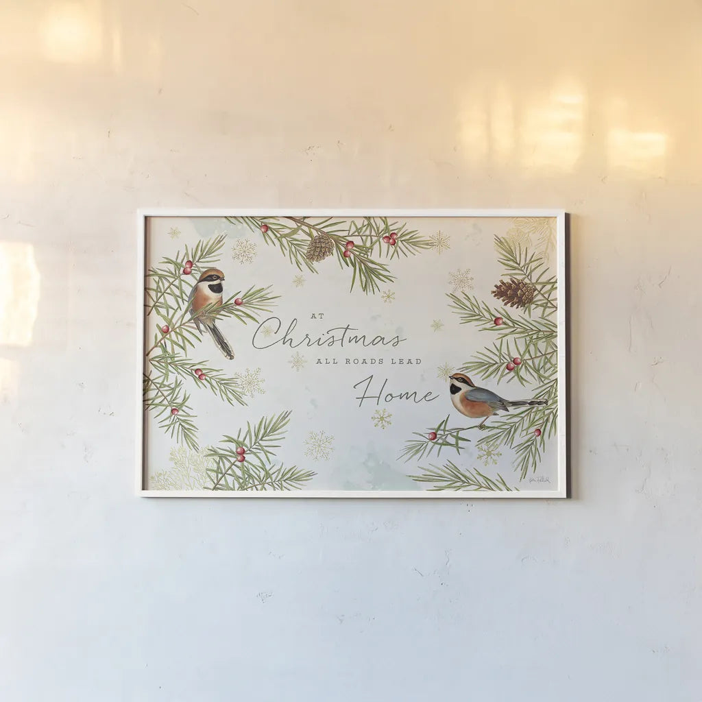 Christmas Tradition I by Katie Pertiet. shown as a paper print in a white frame. Available as a archival giclee rolled canvas, fine art paper, or poster print. SKU 36931i.