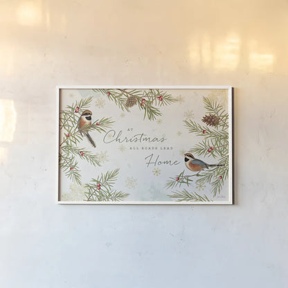 Christmas Tradition I by Katie Pertiet. shown as a paper print in a white frame. Available as a archival giclee rolled canvas, fine art paper, or poster print. SKU 36931i.