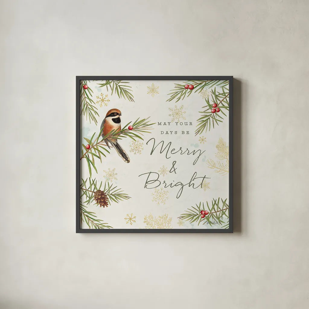 Christmas Tradition II by Katie Pertiet. Shown in a sleek black glass frame for a contemporary gallery look. Available as an archival giclee rolled canvas, fine art paper, or poster print. SKU 36932a.