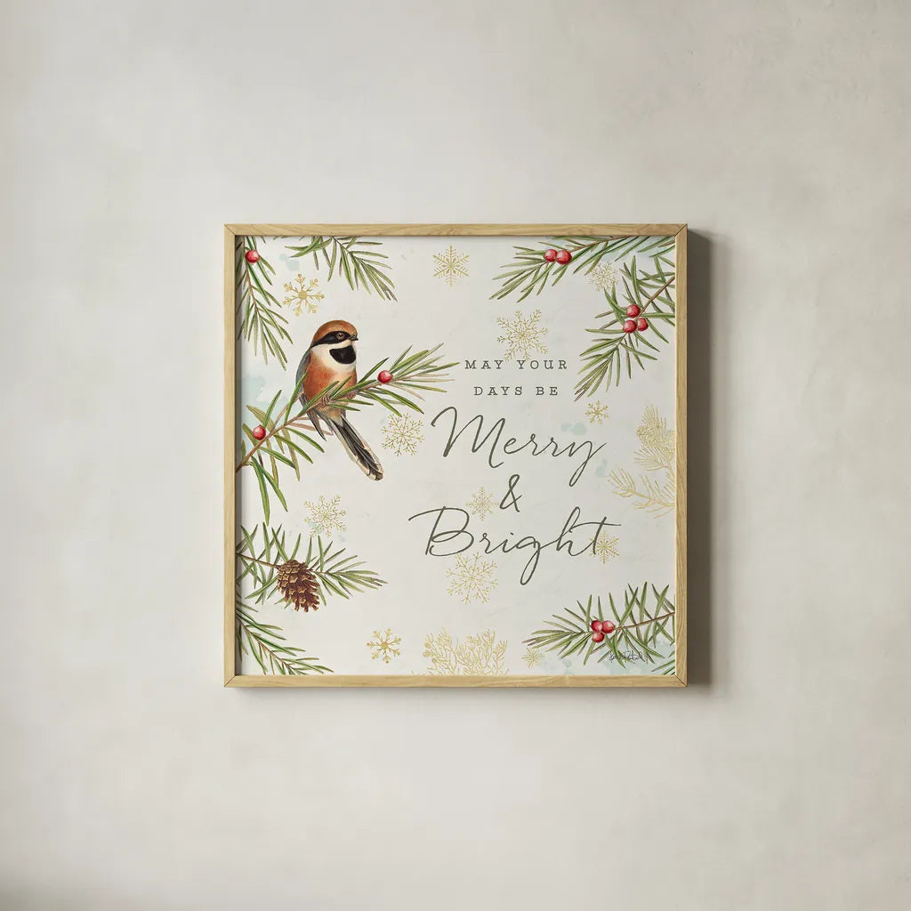 Christmas Tradition II by Katie Pertiet. Shown in a natural wood glass frame for a timeless modern aesthetic. Available as an archival giclee rolled canvas, fine art paper, or poster print. SKU 36932a.