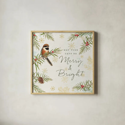 Christmas Tradition II by Katie Pertiet. Shown in a natural wood glass frame for a timeless modern aesthetic. Available as an archival giclee rolled canvas, fine art paper, or poster print. SKU 36932a.