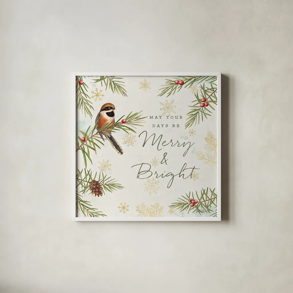 Christmas Tradition II by Katie Pertiet. Shown in a crisp white glass frame for a clean and minimalist style. Available as an archival giclee rolled canvas, fine art paper, or poster print. SKU 36932a.